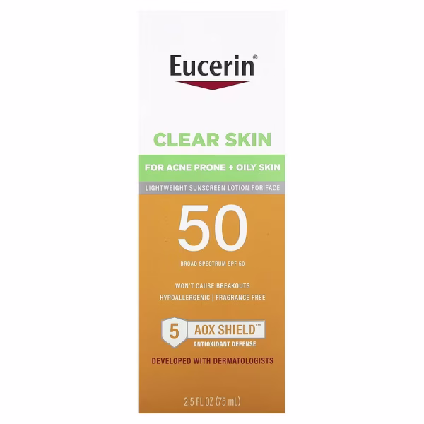 Eucerin, Clear Skin, Lightweight Sunscreen Lotion for Face, SPF 50, (75 ml)