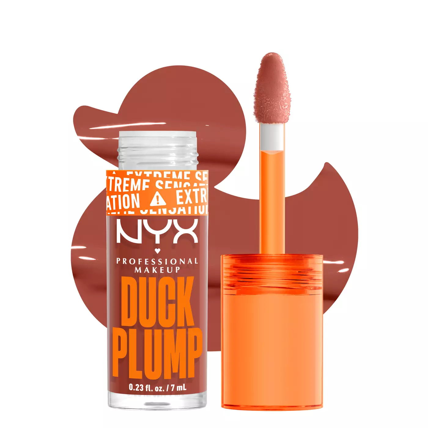 NYX-PMU-Makeup-Lip-LIP-GLOSS-DUCK-PLUMP-LIP-LACQUER-DPLL05-BROWN-OF-APPLAUSE-0800897250270-PackshotWithTexture